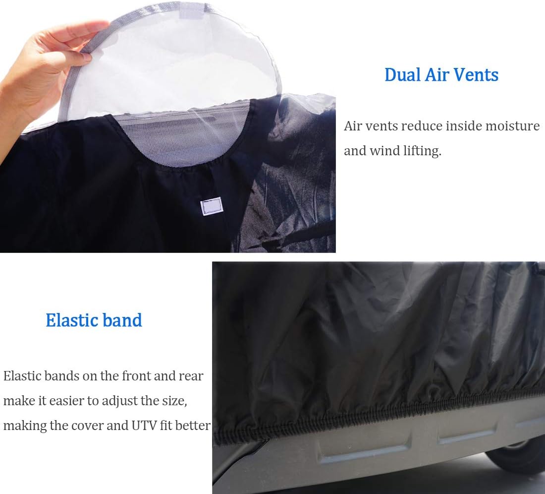 UTV Cover with Heavy Duty 420D Oxford Fabric, Side by Side UTV Cover Protects from Rain, Hail, Leaves and UV, 165’’x70’’x75’’ Utility UTV Cover Fit Polaris Can-Am Defender