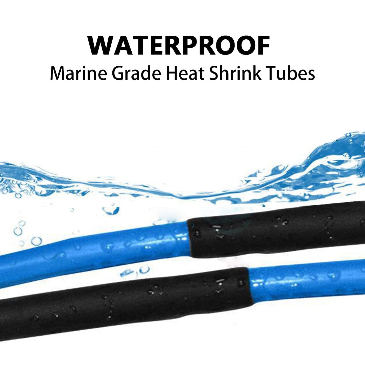 3:1 Ratio Heat Shrink Tubing Roll Adhesive Lined Industrial Marine Grade Dual Wall Heat Shrink Tube Waterproof and Sealed Black (2 inches(50 mm), 10 Feet)