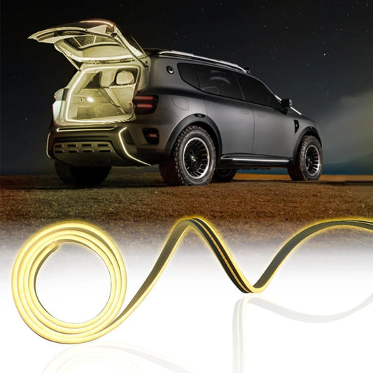 Car LED Strip Light For Trunk, 158Inch IP67 Silicone Waterproof Neon Light Strip Embedded, Flexible Cutting Universal Auto Interior Lights(Warm White)