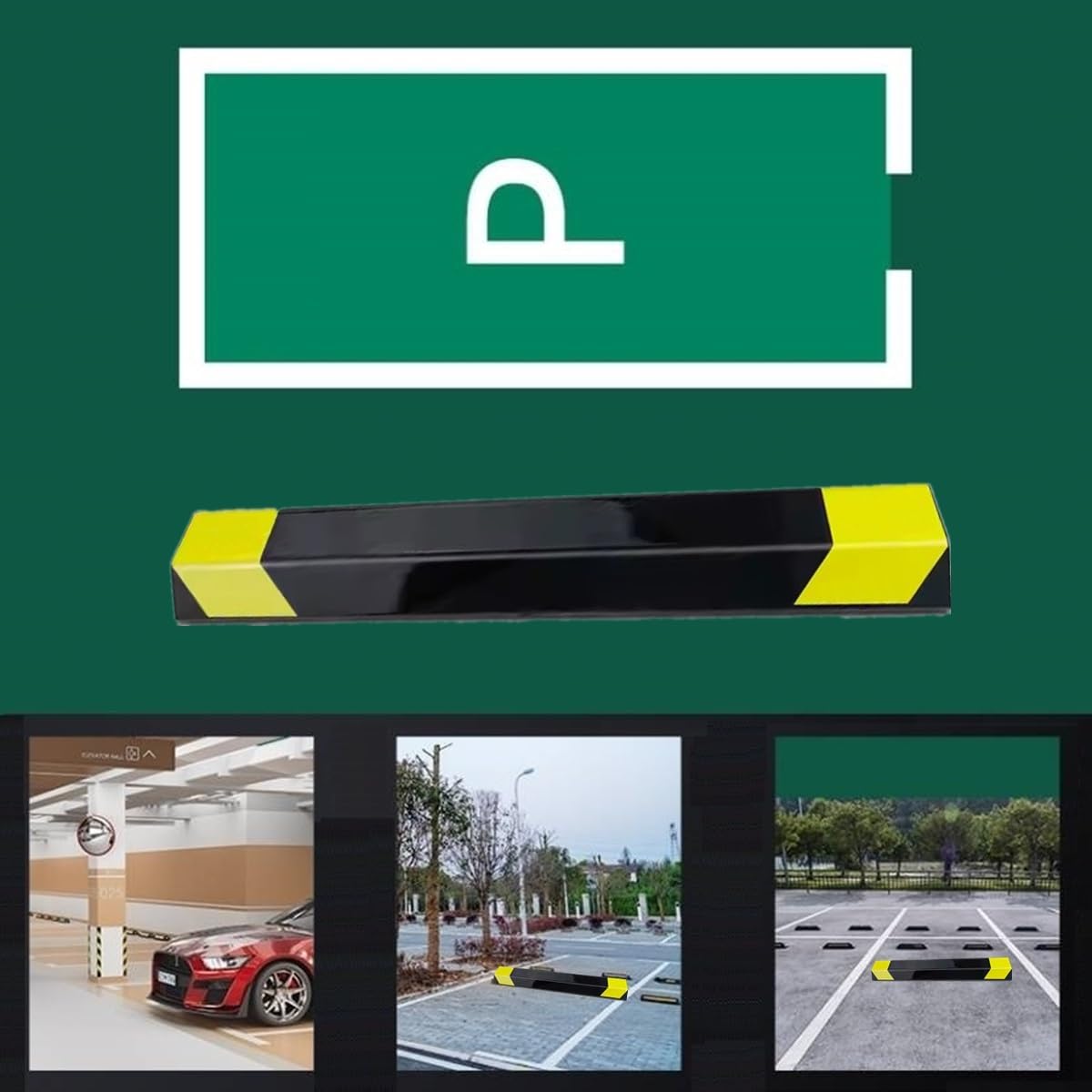 18" Heavy Duty Parking Aid for Garage, Car Parking Stopper for Garage 1 Pack, Parking Aids Protects Car, Parking Stopper Easy to Install (1 Pack 18" L x 1.25H)