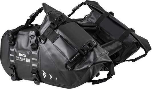 Motorcycle Saddle Bags Tail Bag, 20L Roll-top Waterproof Motor Detachable Side Trunk Bag, Motor Panniers Luggage Bag for Motorcy