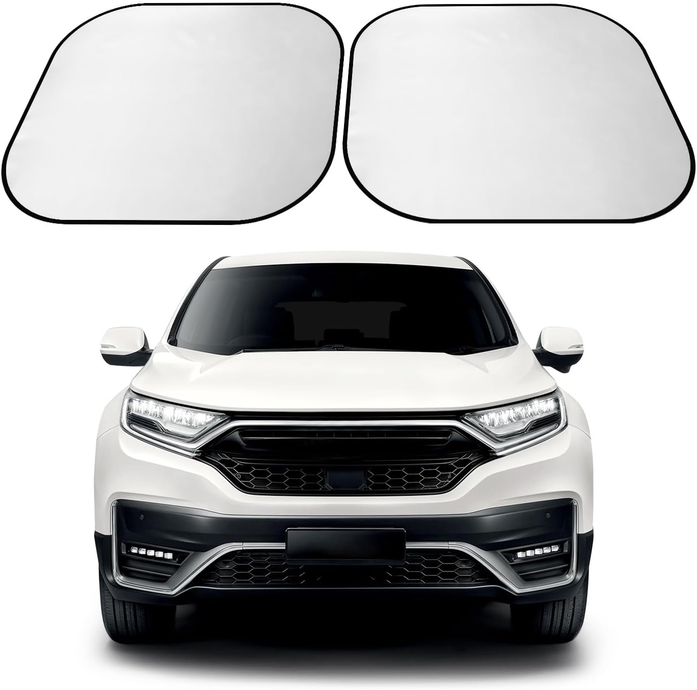 ARANA Car Windshield Sun Shade 2 Piece丨240T Thickened Front Window Sunshades Blocking 99% UV & Heat丨2025 Upgrade Sun Visor Keeps Car Cool丨Universal Fit for Sedan, SUV, Truck, Medium 31"x28"