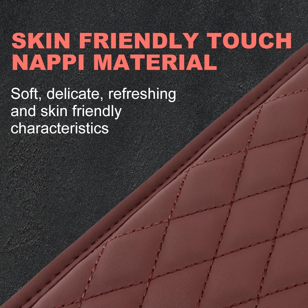 Memory Cotton Leather Car Armrest Box Pad, 2025 New Universal Style Memory Cotton Car Armrest Box Pad, Upgrade Vehicle Seat Box Cushion Protector for SUV Truck (Brown)