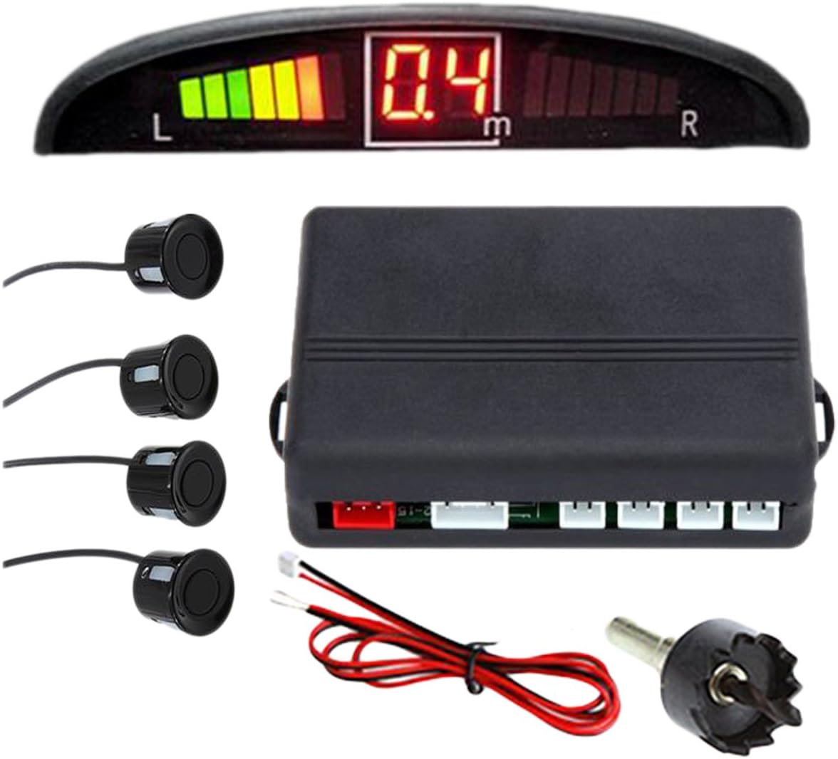 ZONETECh New 4 Parking Sensors LED Display Car Reverse Backup Radar System