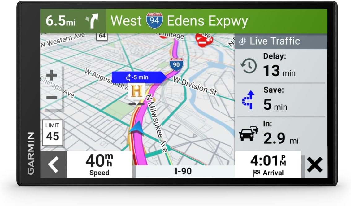 Garmin DriveSmart 55 EX with Traffic, 5.5-inch Car GPS Navigator with Bright, Crisp High-Resolution Maps, Garmin Voice Assist, Smart Notifications and Hands-Free Calling