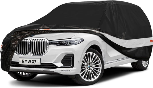 10 Layers SUV Car Cover Custom Fit for BMW X7 (2018-2024) Waterproof All Weather for Automobiles, Outdoor Full Cover Sun UV Rain Protection with Cotton.Black