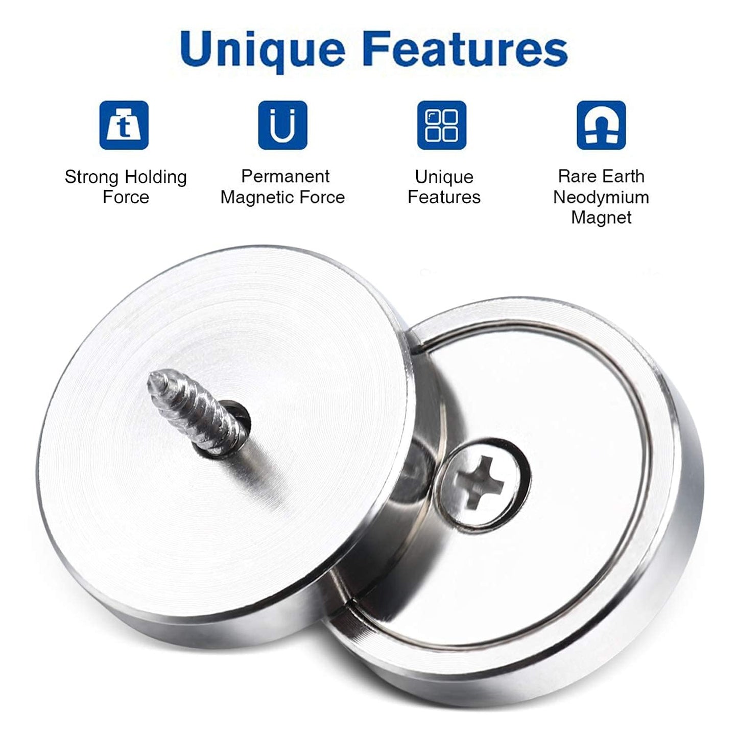 LOVIMAG Neodymium Cup Magnets, 110lb+ Strong, Heavy Duty, Rare Earth, Round Base, Pack of 12