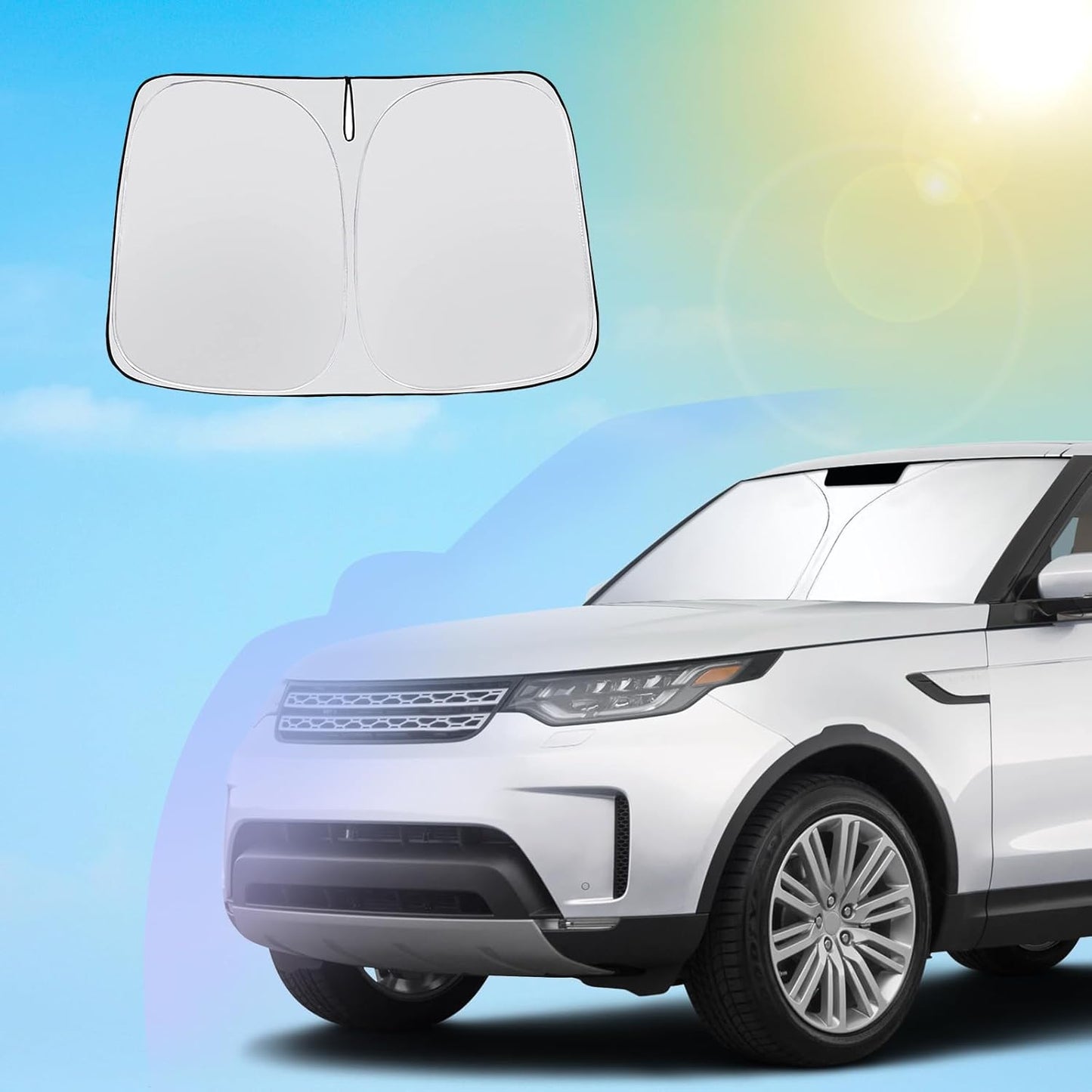 SXCY for 2017-2023 2024 Land Rover Discovery Windshield Sunshade 2021-2024 Discovery (S, Dynamic SE, Metropolitan) Accessories 2024 Discovery Sun Shade Foldable Sun Shield 2024 Discovery Sun Protector