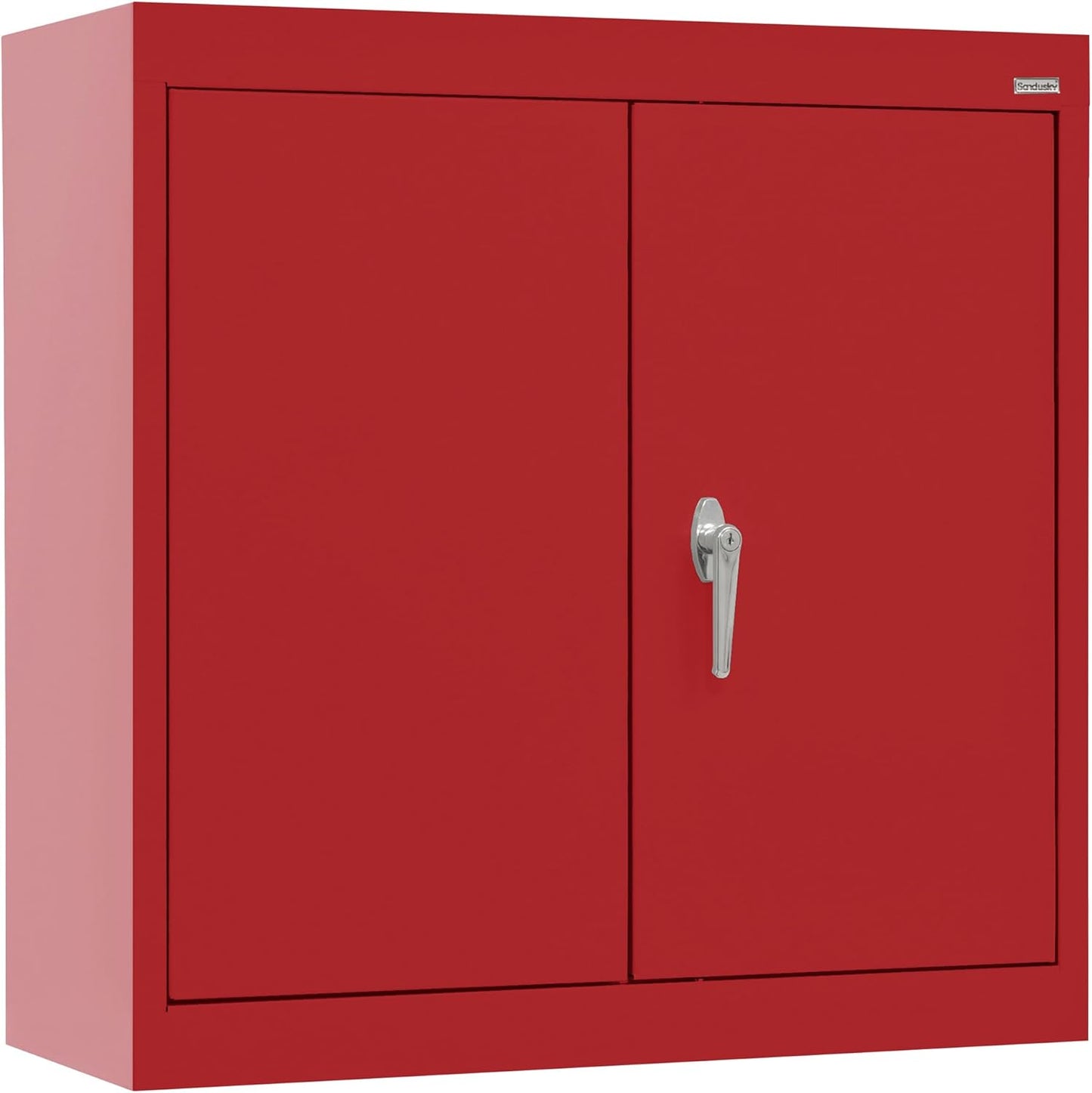 Sandusky Lee WA11301226-01 Wall-Mount Metal Storage Cabinet with Adjustable Shelf, Locking Handle, 200lb Capacity, 12" Depth x 30" Width x 26" Height, Red