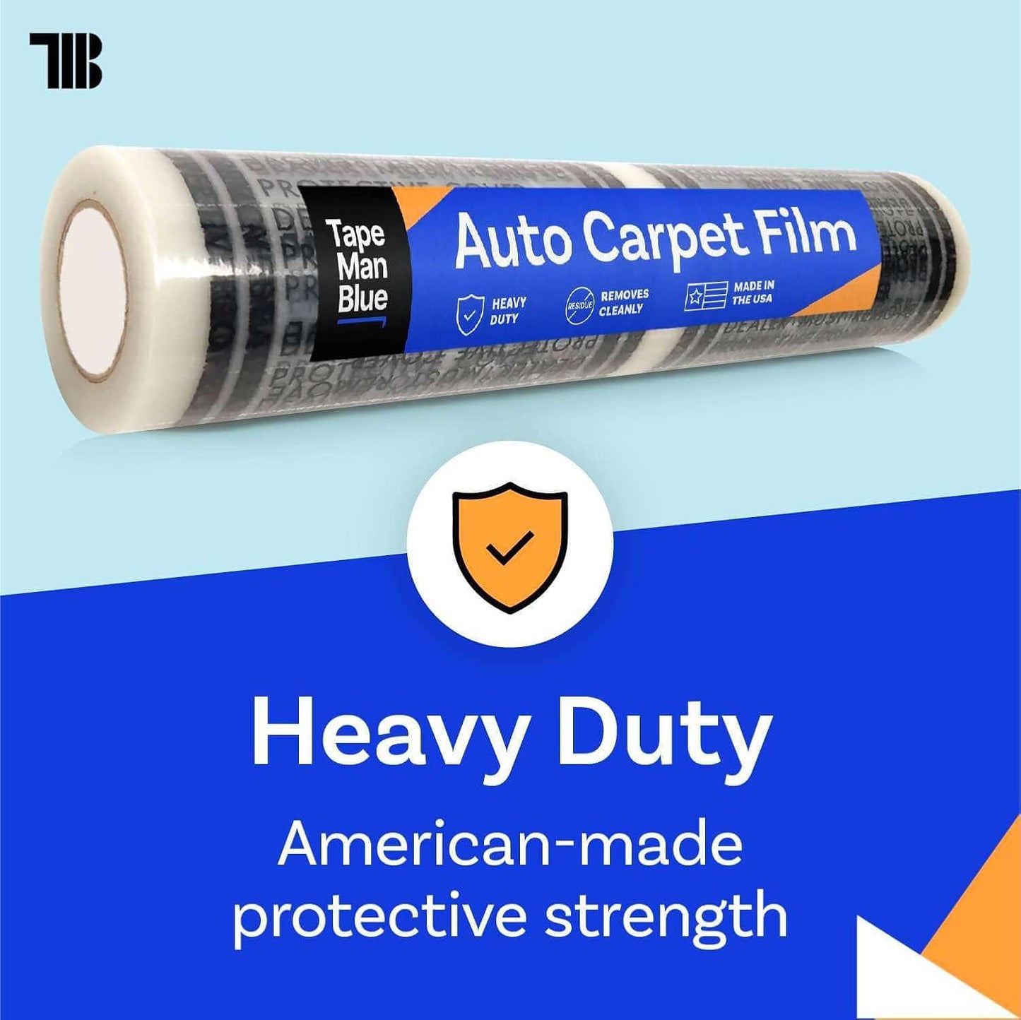 Auto Carpet Film, 24” Roll with 21” Perforation, 4 Mils Thick, Dealer Must Remove Protective Cover, Plastic Floor Mats for Car Carpet Protection, Made in USA (24" x 600' Roll)