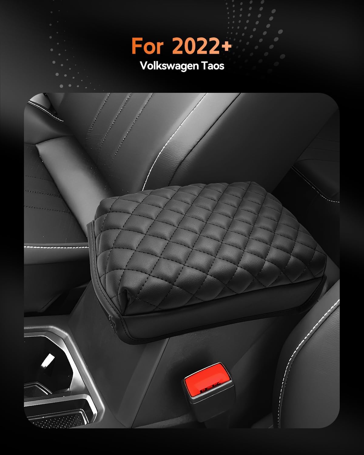 CDEFG for Volkswagen Taos 2022-2025 Center Console Cover Armrest Box Cover for VW Taos (S, SE, SEL) 2022 2023 2024 2025 Accessories Console Arm Rest Protector