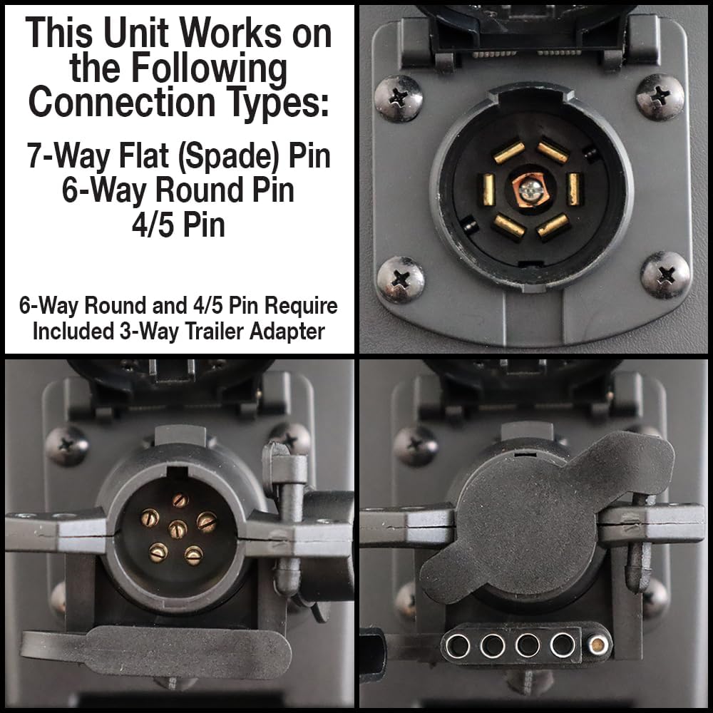 Innovative Products of America #9101 Light Ranger MUTT (7-Way Spade Pin Style with Adapter) Trailer Tester