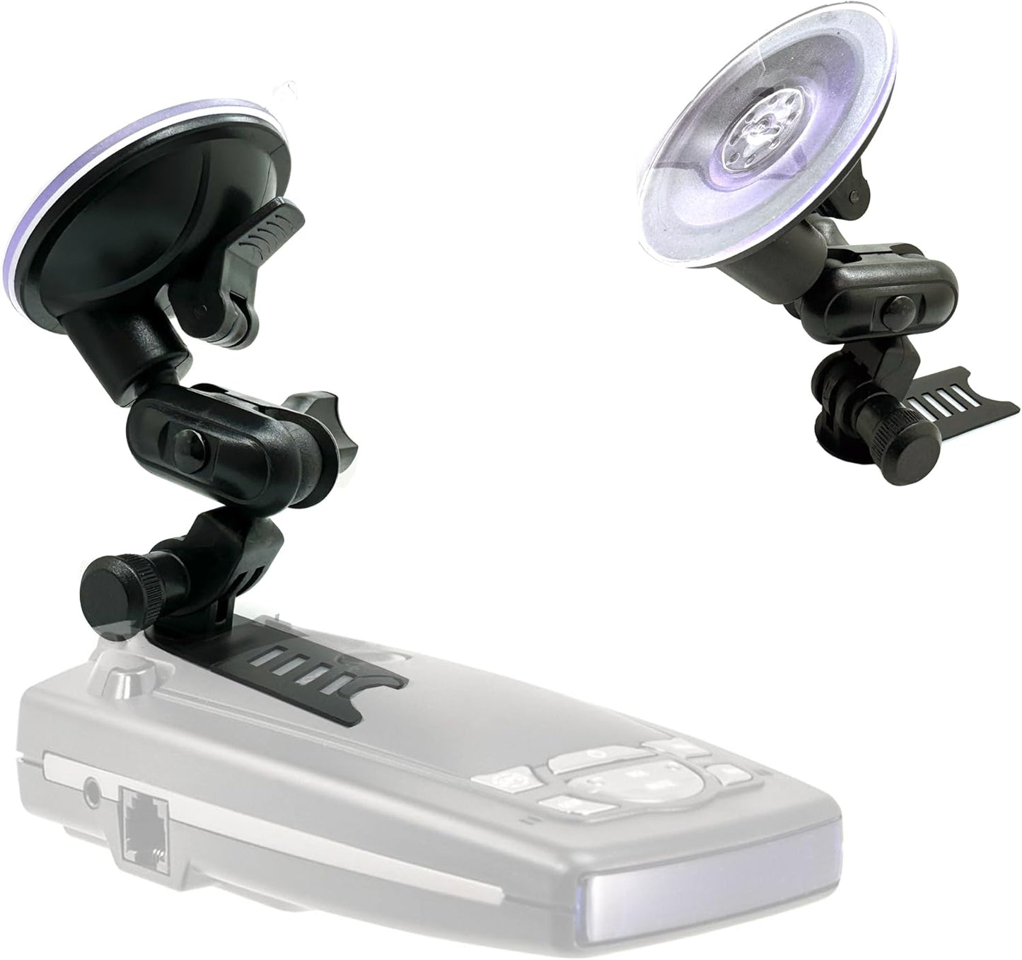 Ehnanced Dual Ball Joint Adjust Suction Cup Bracket Compatible for Escort Passport 9500ix, 9500i, 8500, 8500 X50, X70, X80, Solo S2, S3, S75G, STi and Beltronics RX-65 Radar Detector, Black