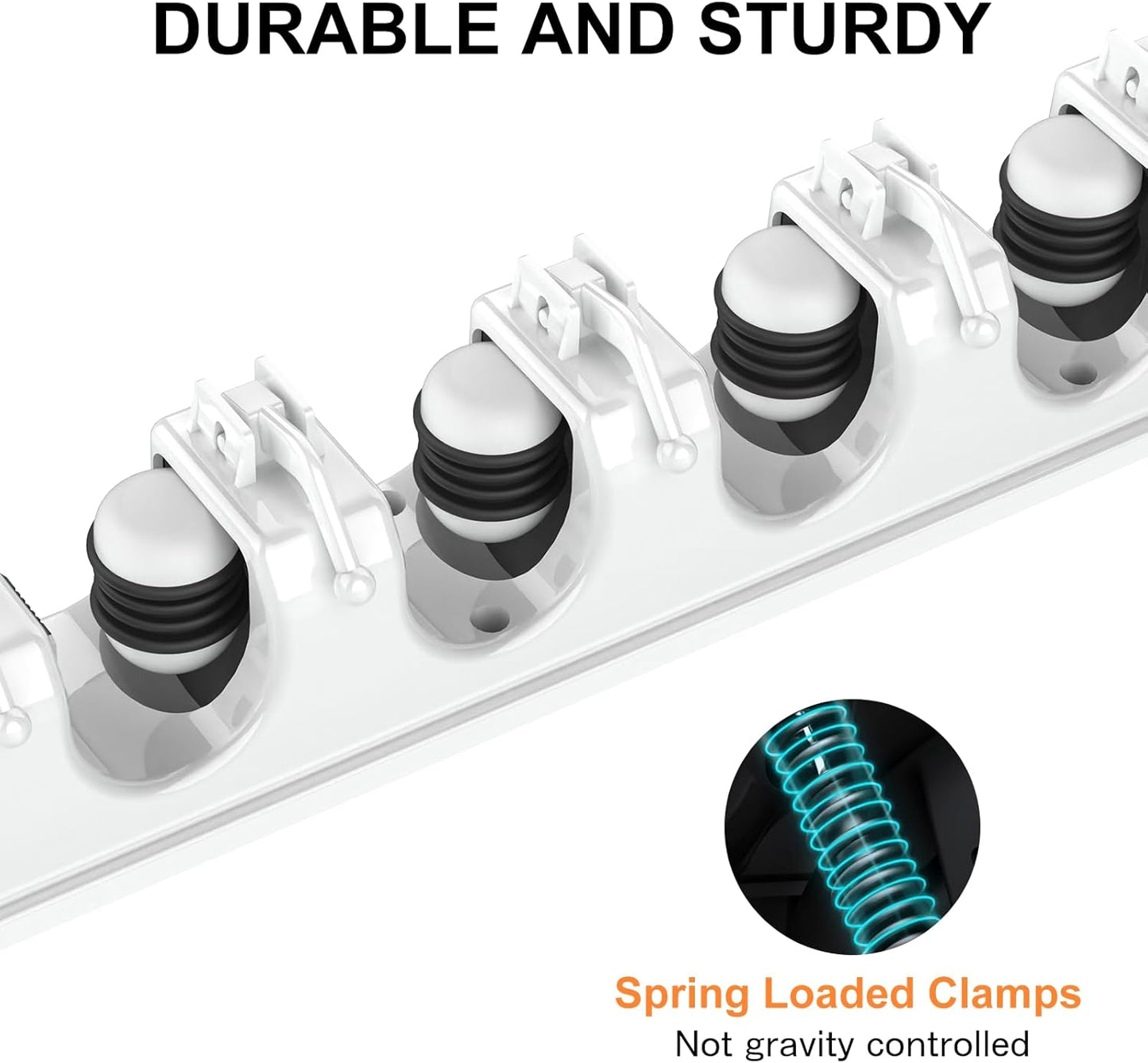 nacena Broom Holder Wall Mount, 2 Packs White Wall Hanging Garden Tool & Utility Closet Organizer Mop & Broom Hook Wall Mounted Heavy Duty Broom and Mop Organizer Wall Hanging for Bathroom, garage