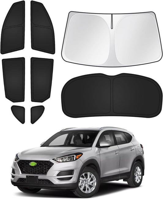 Sunshades for Hyundai Tucson 2016-2021 Accessories Windshield Sun Shade Side Rear Window Shade Cover Sun Visor Shield Privacy Protection Keep Vehicle Cool Black 8PCS