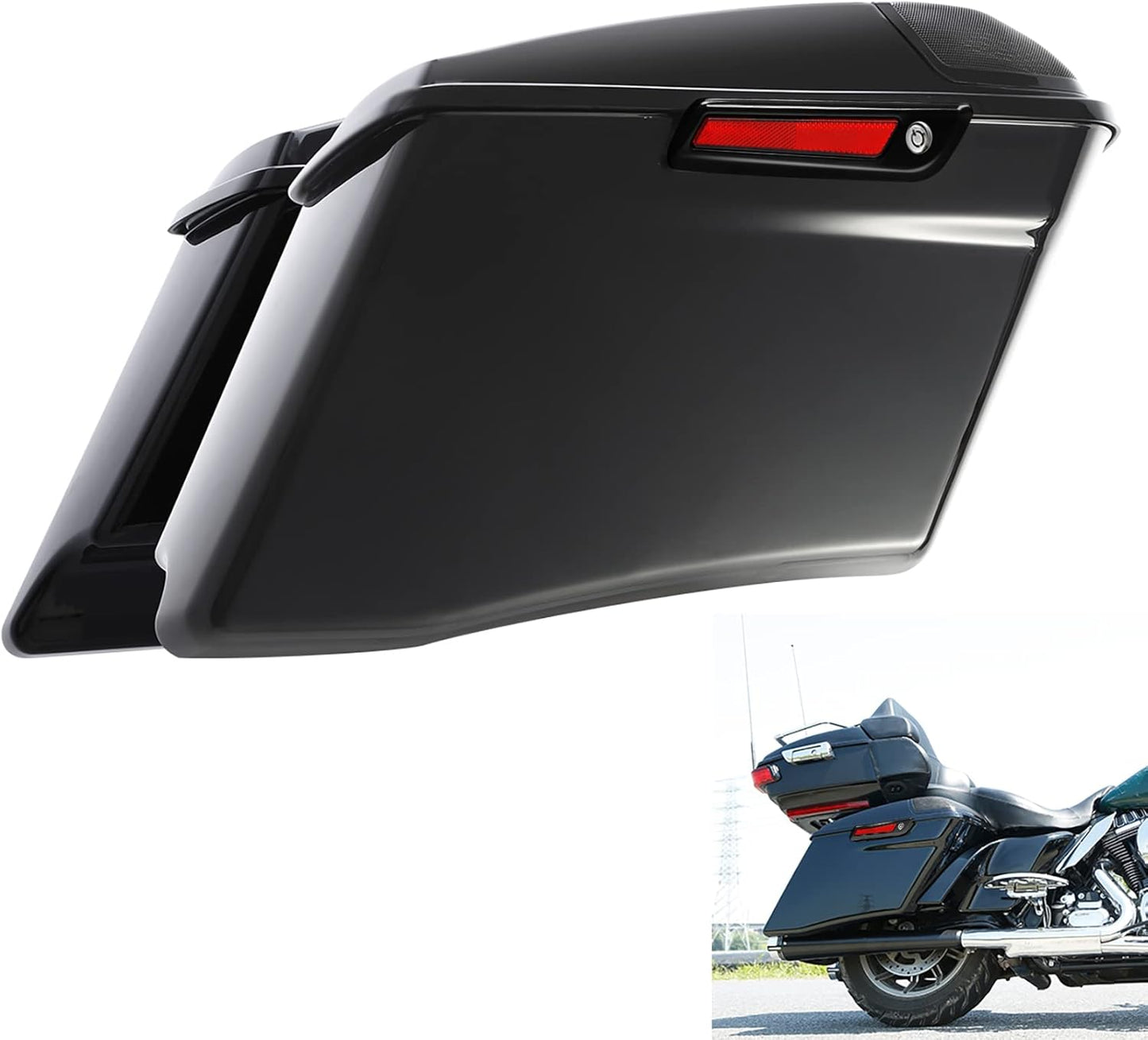 XFMT Motorcycle 4" Extended Hard Saddlebag Fit For Harley Touring CVO Road King Street Glide Road Glide Electra Glide '14-'24
