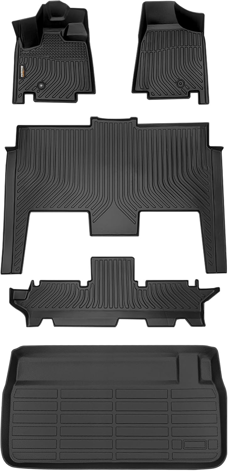 Binmotor-Floor Mats & Cargo Liner for Dodge Grand Caravan 2011-2021, 7 Passenger, All Weather Mats Grand Caravan Cargo Trunk Mat, Floor Liners Car Mats Accessories for Grand Caravan