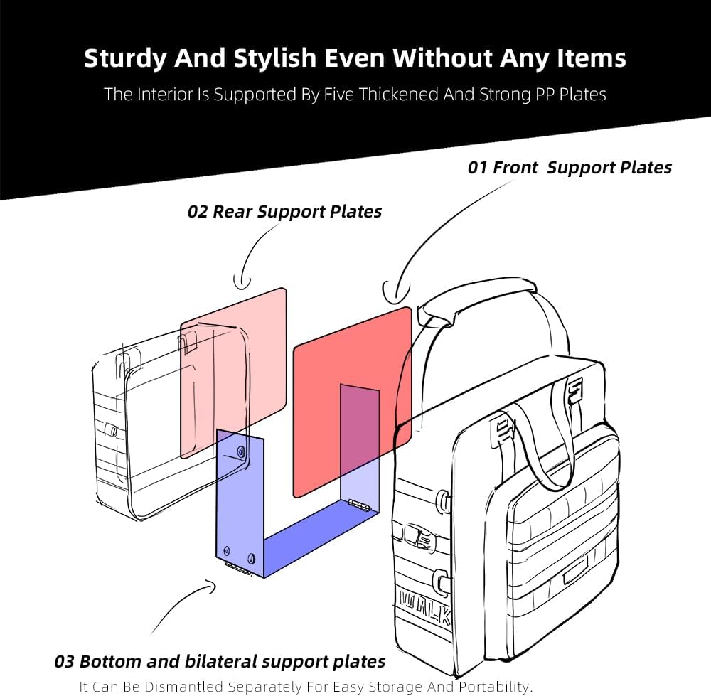 Rhinowalk Motorcycle Saddlebag Waterproof Luggage Bag Quick Release Motorcycle Side Bag 25L Fits Most Adventure and Sports Bike Motorbike Racks (Black, 1 pcs)