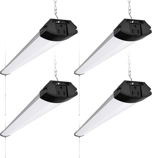 Barrina BS84 LED Shop Lights for Workshop 4FT, 84W, 10000LM, 6500K Linkable Light Fixture for Garage, Basement, Hanging or Flush Mount, ETL, 4 Packs