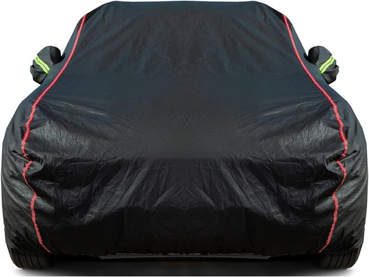Breathable New Material, Waterproof Car Cover, Locks and Zipper Doors, Sunscreen Waterproof UV Prevention Snowproof Wind and Windproof,Suitable for Indoor Outdoor,for Sedan (Up to 181")