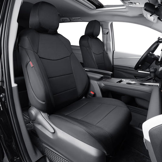 EKR Sienna Seat Covers for 2011-2020 Toyota Sienna LE,XLE, SE,XLE Premium 2nd Row 4/2/4 Split,8 Seats,Waterproof Car Seat Cover Full Set,Car Seat Protectors- Three Row,Neoprene (Black)