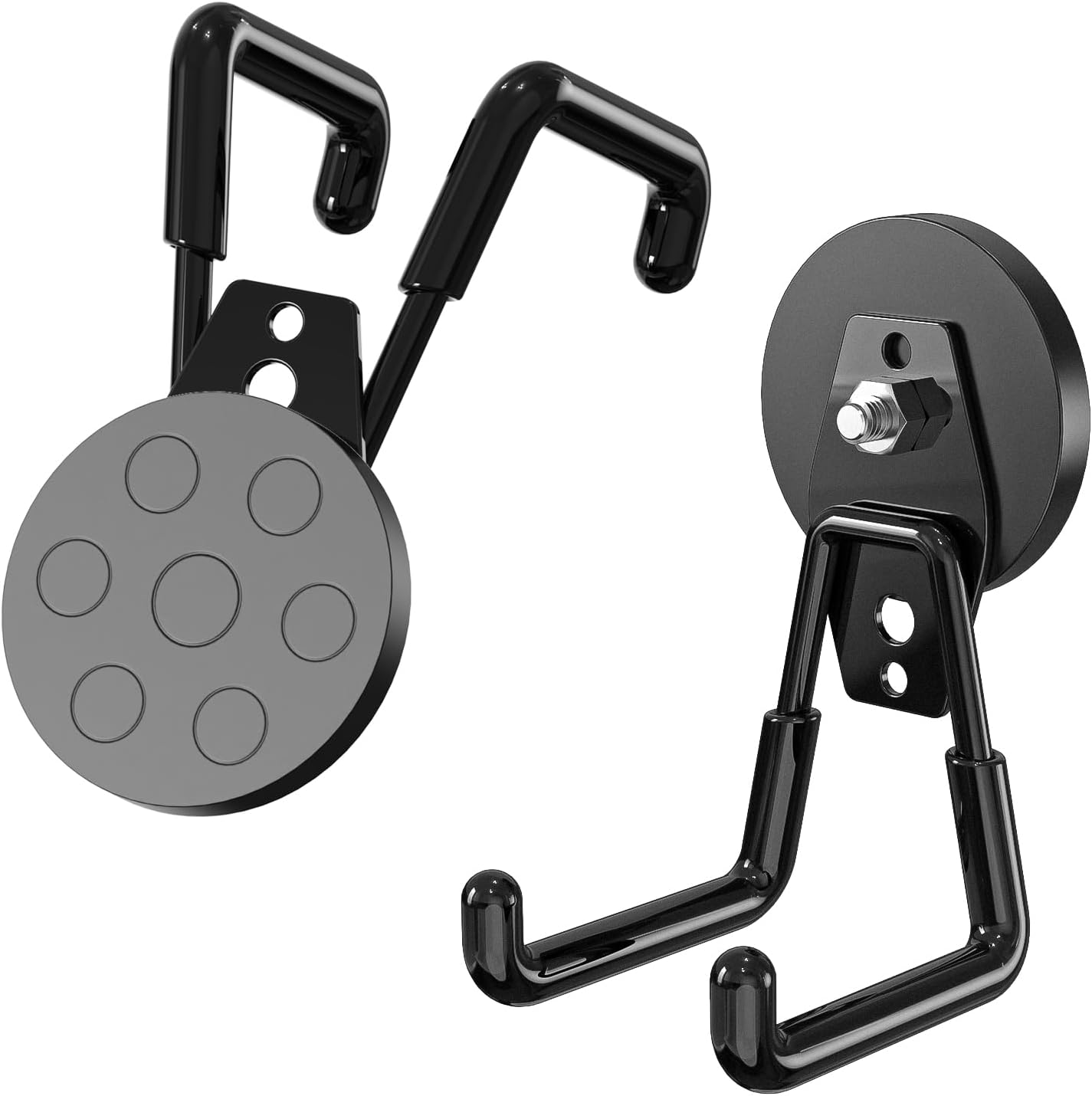 1 Pack Large Heavy-Duty Magnetic Garage Hooks - Strong Magnetic Tool and Utility Hooks with Anti-Scratch Rubber Coating - Ideal for Garage, Workshop, Tool Cart, and Outdoor Storage