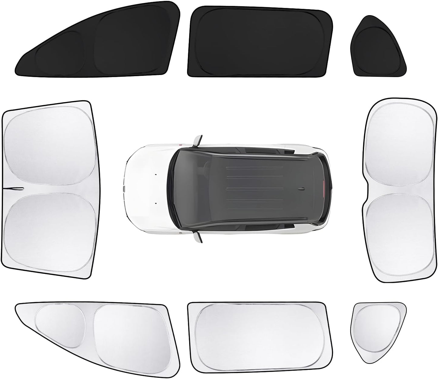 8pcs Car Window Shades for Hyundai Santa Fe 2024 2025 2026 Accessories,Windshield Side Rear Full Sunshade,Sun Visor UV Blocking, Privacy Protection and Blackout for Camping Outdoor