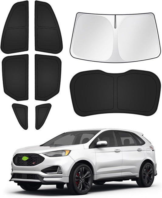 Sunshades for Ford Edge 2015-2024 Accessories Windshield Sun Shade Side Rear Window Shade Cover Sun Visor Shield Privacy Protection Keep Vehicle Cool Black 8PCS