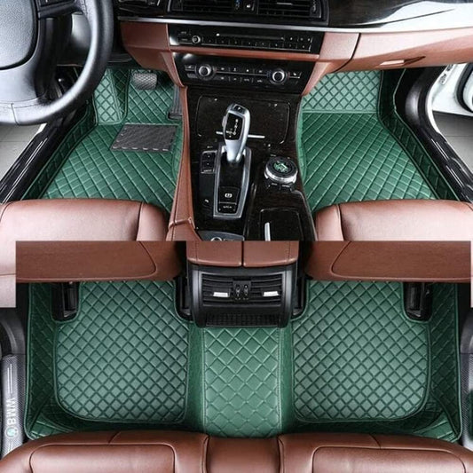 Custom All-Weather Protection Luxury Leather Floor Mats for Cars SUVs Trucks According Anti-Slip Leather Floor mats ﻿ (13,Green)