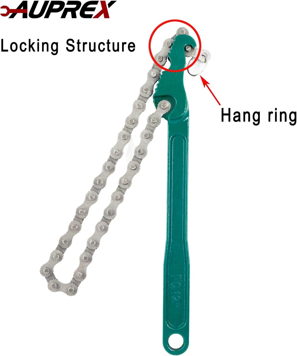 12 Inch Sturdy Carbon Steel Adjustable Heavy Duty Ratcheting Chain Oil Filter Wrench Reversible Chain Style Pipe Fitter With Multi-Purpose