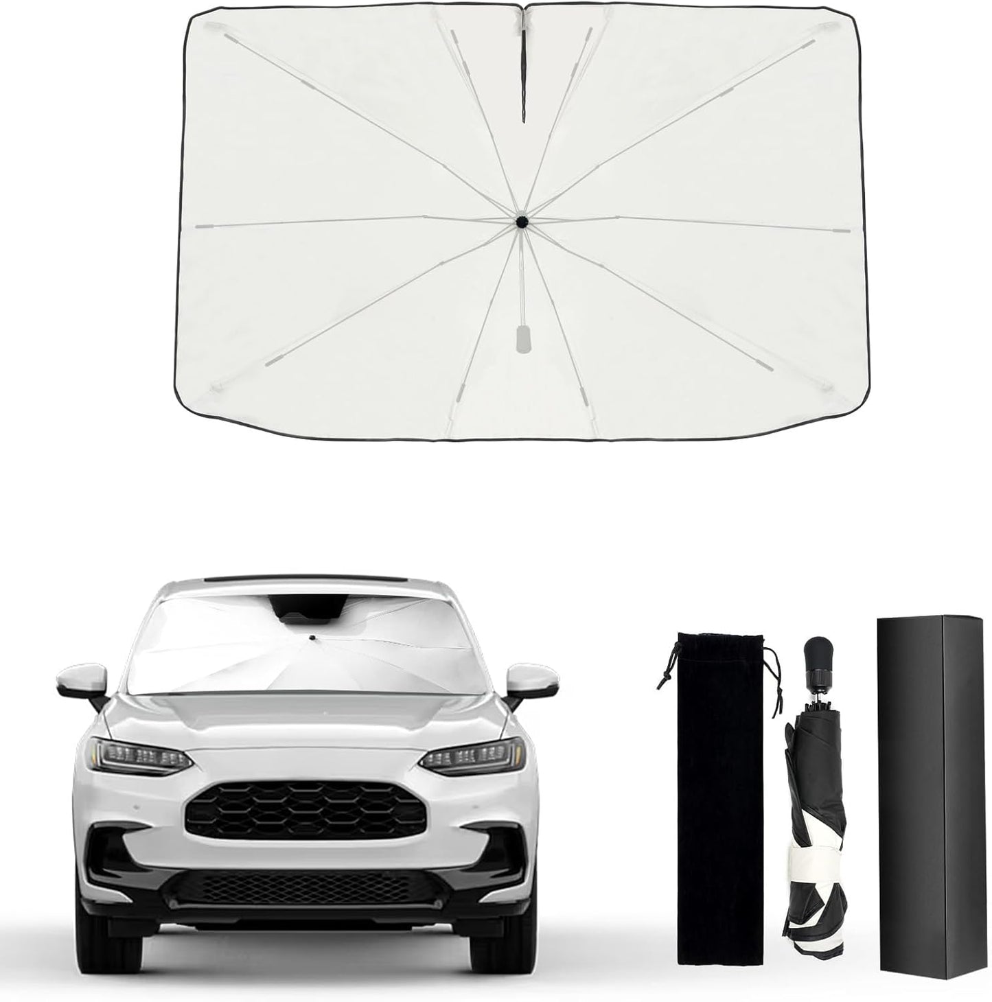 Custom Fit Windshield Sun Shade Umbrella for Honda HR‑V 2023‑2025 – Foldable Front Window Shield, Blocks UV Heat, Reduces Cabin Temp 20‑30 ℃, Easy‑Open Car Sunshade with Storage Bag