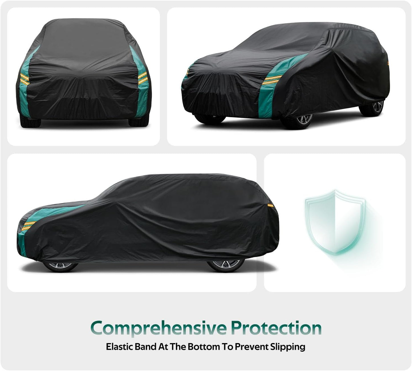 SUV Cover Waterproof All Weather for SUV & Jeep, Universal Fit for Honda CR-V, Toyota RAV4, Subaru Outback, BMW X3, Nissan Rogue, etc. Rain Winter Sun Protection. (Length: 182"-190")