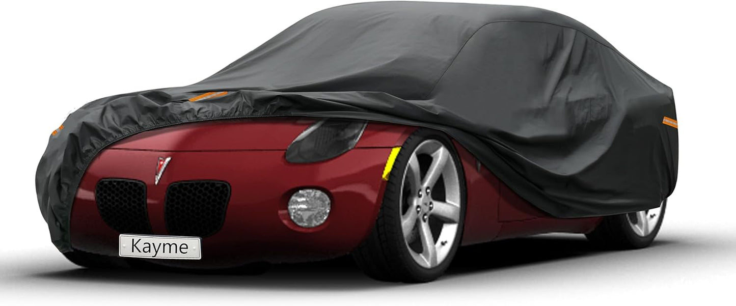 Kayme 7 Layers Car Cover Custom Fit for Pontiac Solstice (2005-2009) Waterproof All Weather for Automobiles, Outdoor Full Cover Rain Sun UV Protection.