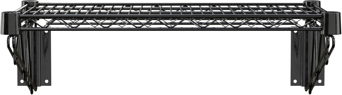 14" x 24" Black Epoxy Wire Wall Mount Shelf