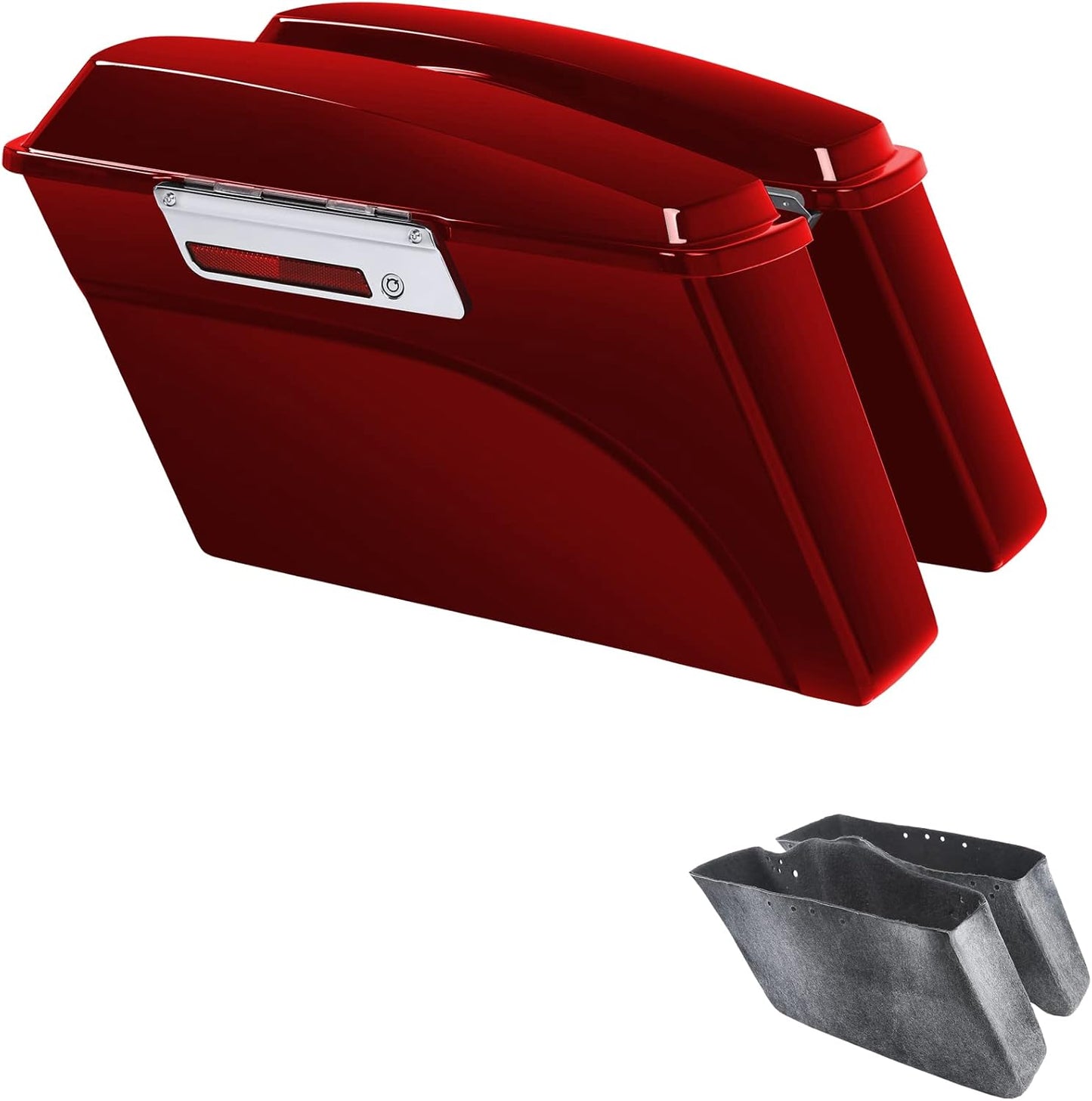 XFMT Motorcycle Saddlebags Red Hard Saddle Bags Trunk For Harley Touring Road King Street Glide Road Glide Electra Glide Ultra Classic 1994-2013