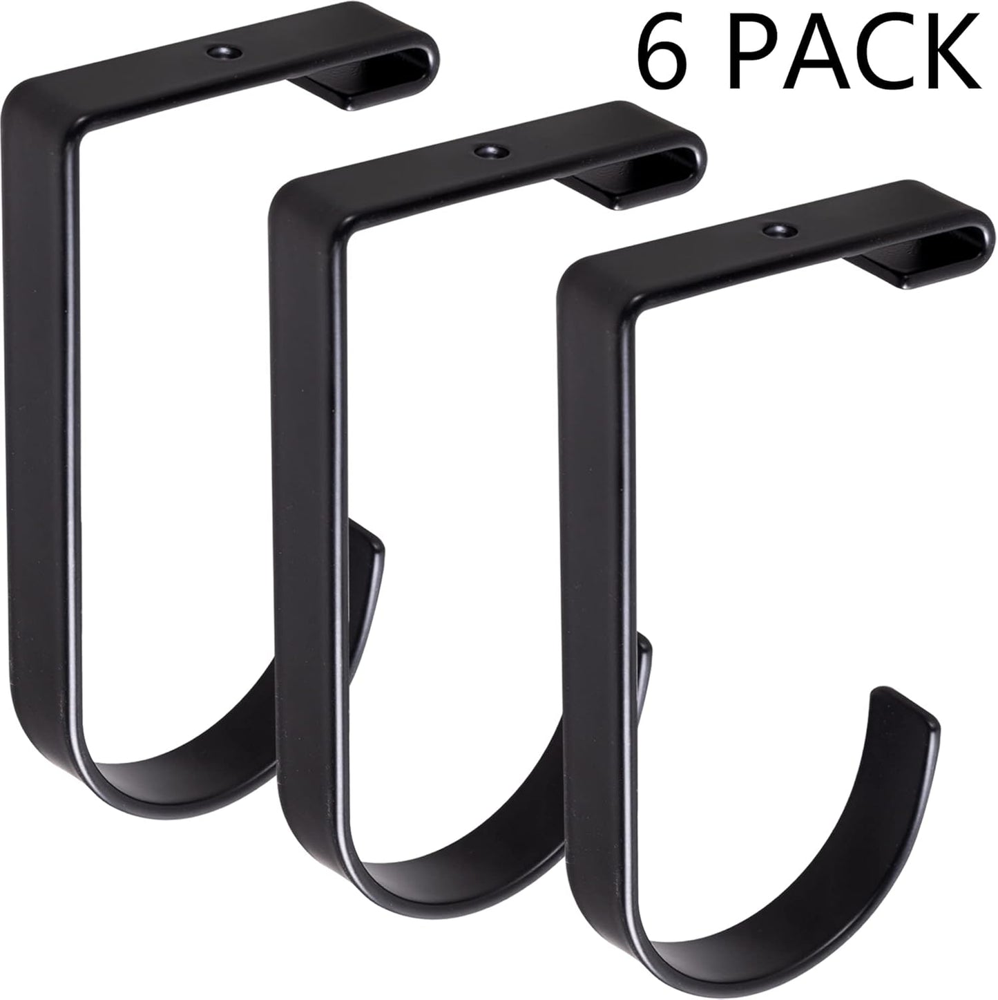 6-Pack Storage Hook for Garage Ceiling Rack & Wall Shelves, Alloy Steel, 70lbs Capacity, Black