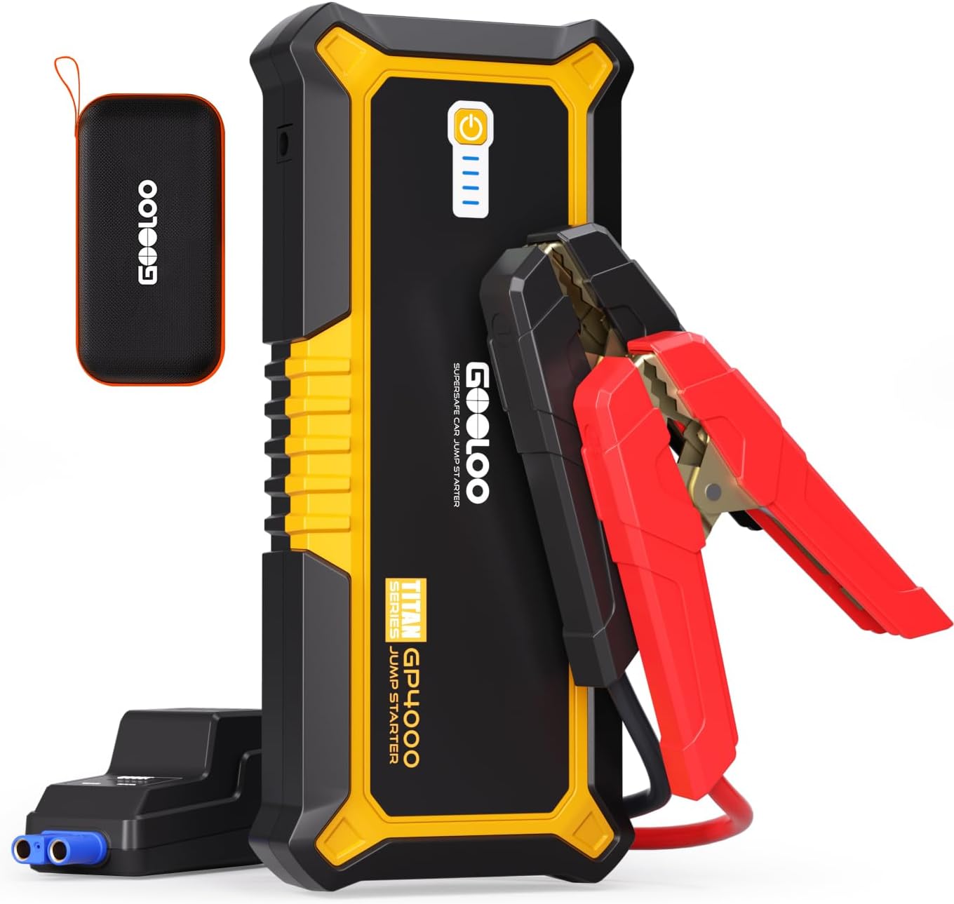 GOOLOO GP4000 Jump Starter 4000A Peak Car Starter (All Gas,up to 10.0L Diesel Engine) SuperSafe 12V Lithium Jump Box,Auto Battery Booster Pack,Portable Power Bank with USB Quick Charge and Type C Port