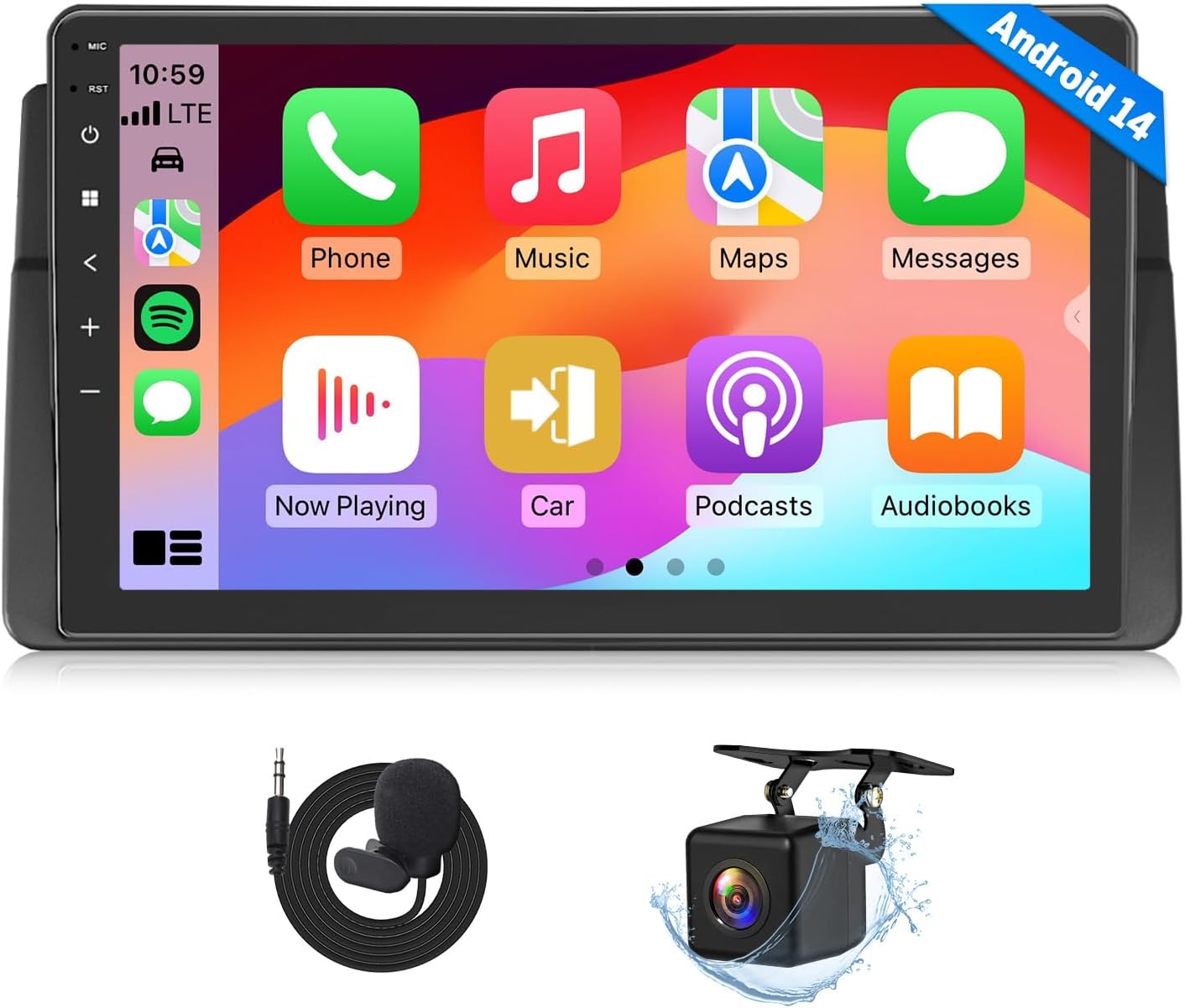 Eonon Car Stereo for BMW 3 Series 325i 330i M3 (E46) 1998-2006, Android 14 Wireless CarPlay Stereo, 9 Inch Touchscreen Android Auto Radio, Bluetooth/SWC/GPS, 3+32G - E46X7