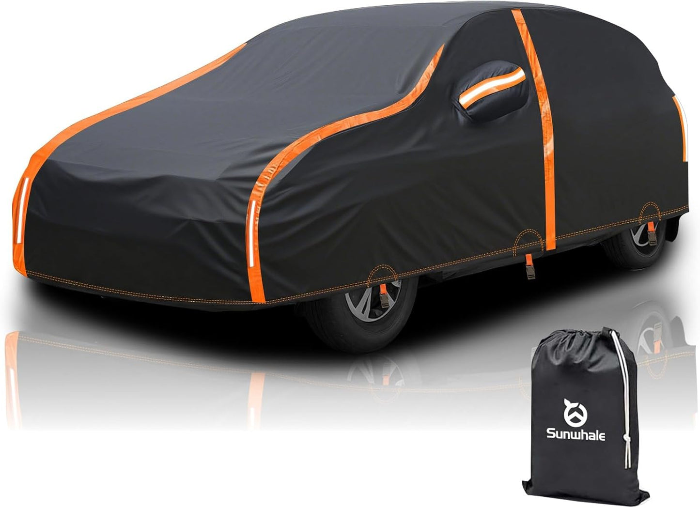 Hatchback Car Cover Waterproof All Weather for Automobiles Compatible with Audi A1 S1, BMW i3, Honda Fit UV Protection Sun All Weather Outdoor Fit Compact Cars for Hatchback 157 ’’