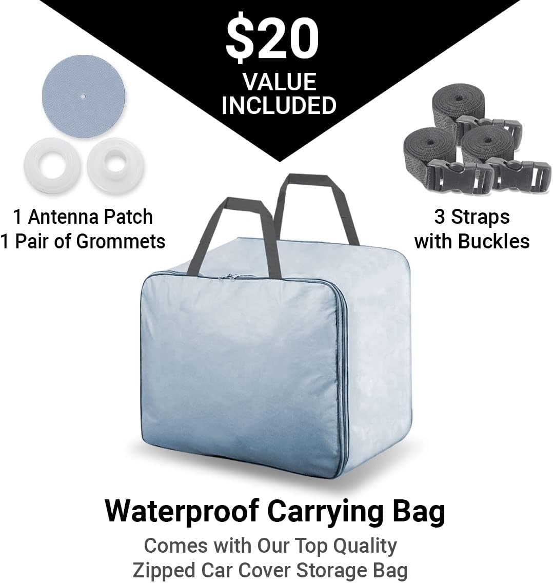 iCarCover Premium Car Cover for 1941-1948 Chevy Aerosedan Fleetline Heavy Duty Waterproof All-Weather Automobiles Custom Fit Indoor Outdoor UV Snow Protection Covers with Straps and Bag