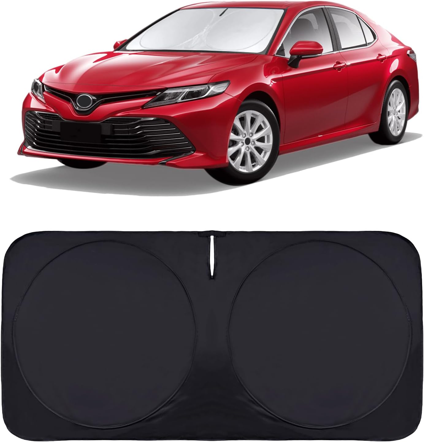 Sun Shade for 2007-2017 Toyota Camry Accessories, Foldable Front Window Shield for Camry LE XLE Hybrid SE XSE Sedan 240T Windshield Sun Visor Protector Fully Covered to Keep Car Cool
