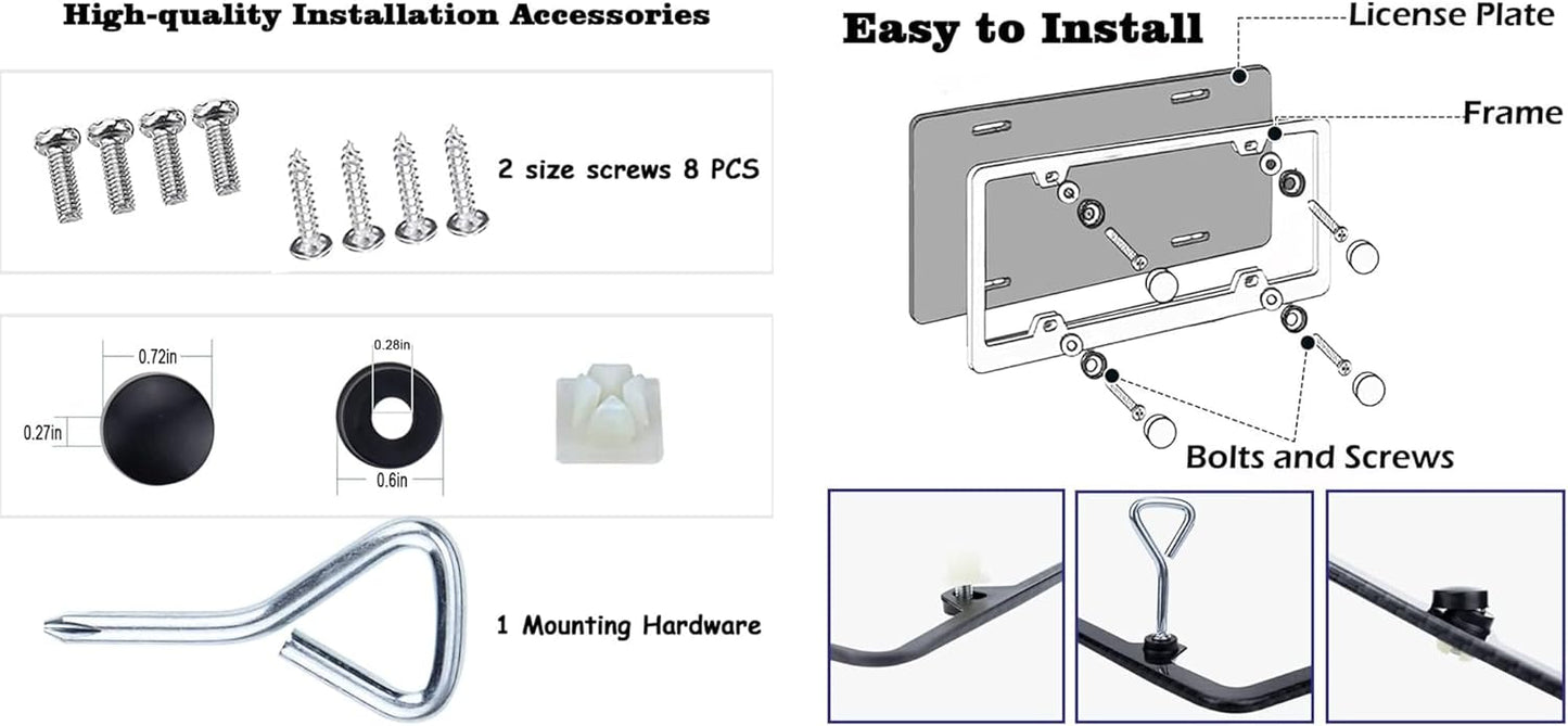 License Plate Frames,2 Packs Front Rear Car Tags,Aluminum Alloy License Plate Cover,No Rust,Water Proof,Wear Resistant,Car Accessories (MB-Logo)