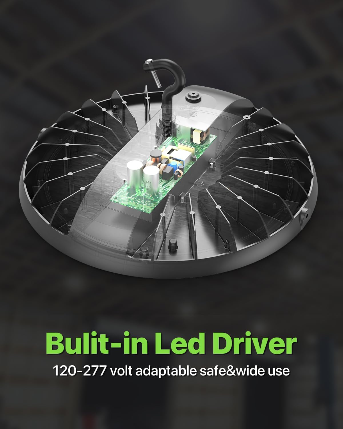 250W UFO LED High Bay Shop Light 6-Pack 150LM/W 37,500LM Output High Bay Led Lights 100-277V IP65 Waterproof Commercial Warehouse Lighting Fixture 5000K Daylight for Garage, Workshop, Factory