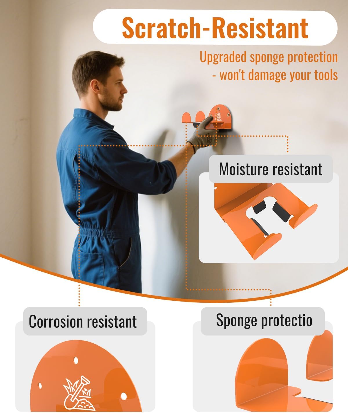 Weedeater Rack & Garden Tool Hanger - 2 Pack - 180LB Heavy-Duty Alloy Steel Wall Mount Set, for Stihl Power Tools, Grass Trimmer, Garden Tools, Space-Saving Storage for Garage, Shed, Workshop