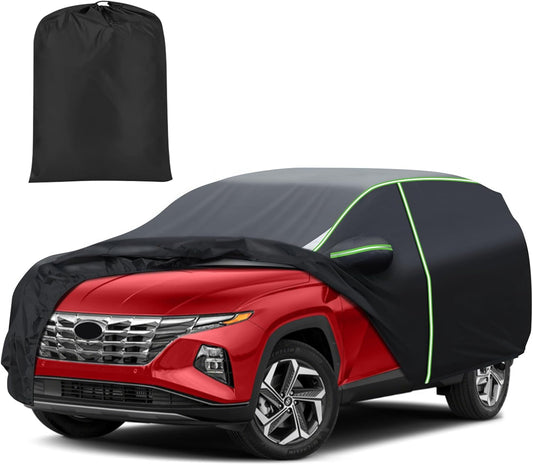 Mixsuper Liner Car Cover for Ford Escape 2000-2026, 7 Layers Waterproof Car Cover Accessories for Escape with Zipper Door, Windproof Straps, Reflective Strips, Anti-UV, All Weather