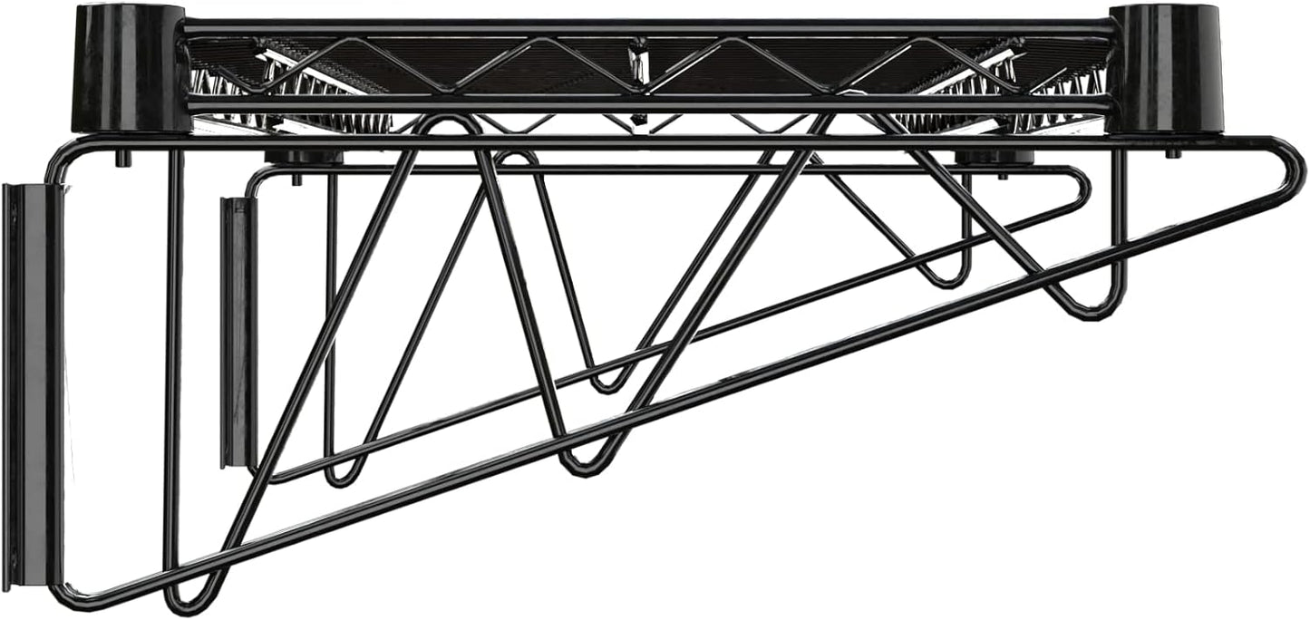 14" x 24" Black Epoxy Wire Wall Mount Shelf