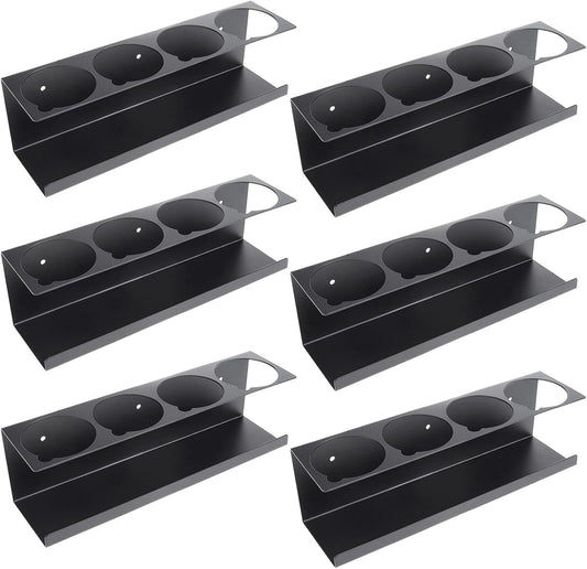 RealPlus Aerosol Spray Can Holder Rack Organizer, 4 Can Spray Bottle Holder Heavy-Duty Steel Wall Mounted for Garage and Workspace, Pack of 6