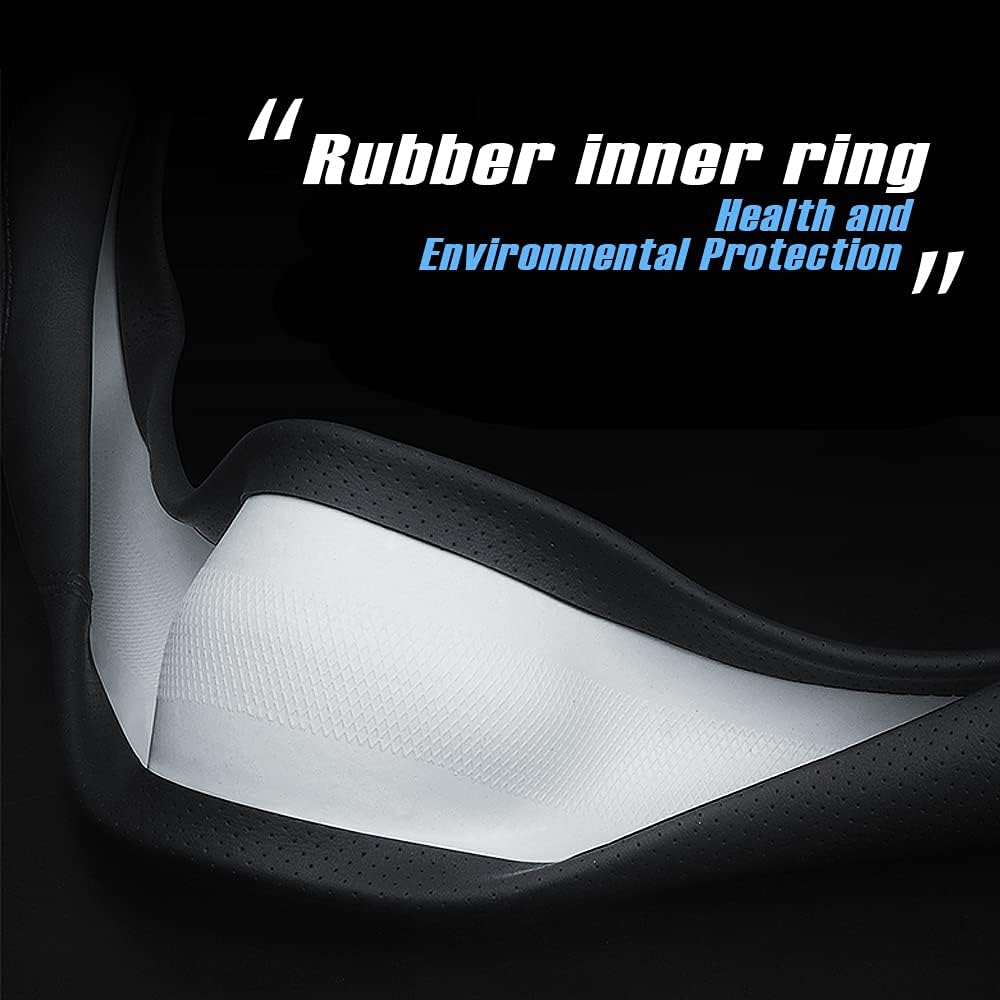 New Nappa Leather car Steering Wheel Cover, Universal 15 inch Black