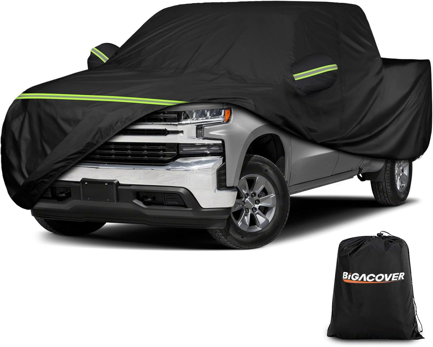 for Chevy Silverado 1500 Crew Cab 6.6 ft. Bed Truck Cover, Waterproof All Weather Car Covers with Zipper Windproof Heavy Duty Protection for 2000-2023 Silverado 1500/GMC Sierra 1500(UP to 241.7‘’L)