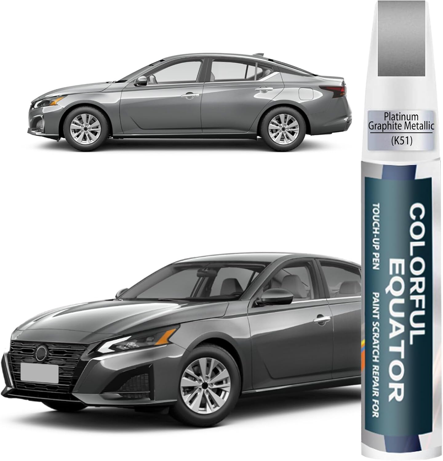 K51 Platinum Graphite Metallic Touch Up Paint for Nissan, Car Paint Pen Scratch Repair Two-In-One Touch Up Paint, Premium Car Scratch Remover for Deep Scratches